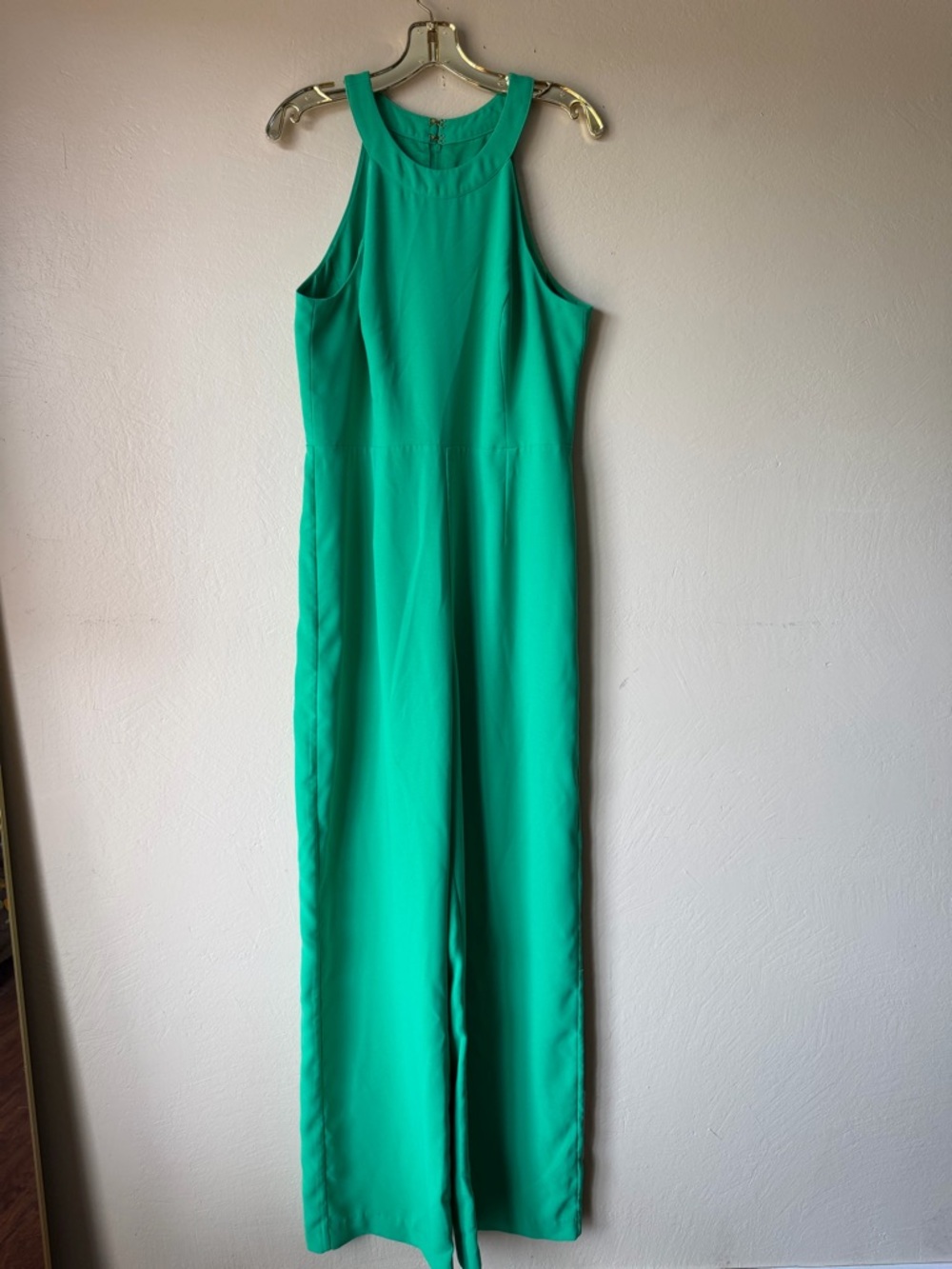 Lily Pulitzer green jumpsuit wide leg high neck pants size 12